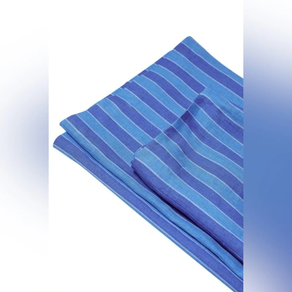 MANGO x Simon Miller Limited Edition | Blue Striped 100% Linen Pants | NWT, Sz 2